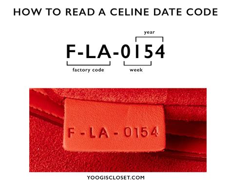 celine bag factory code|authentic Celine bag code.